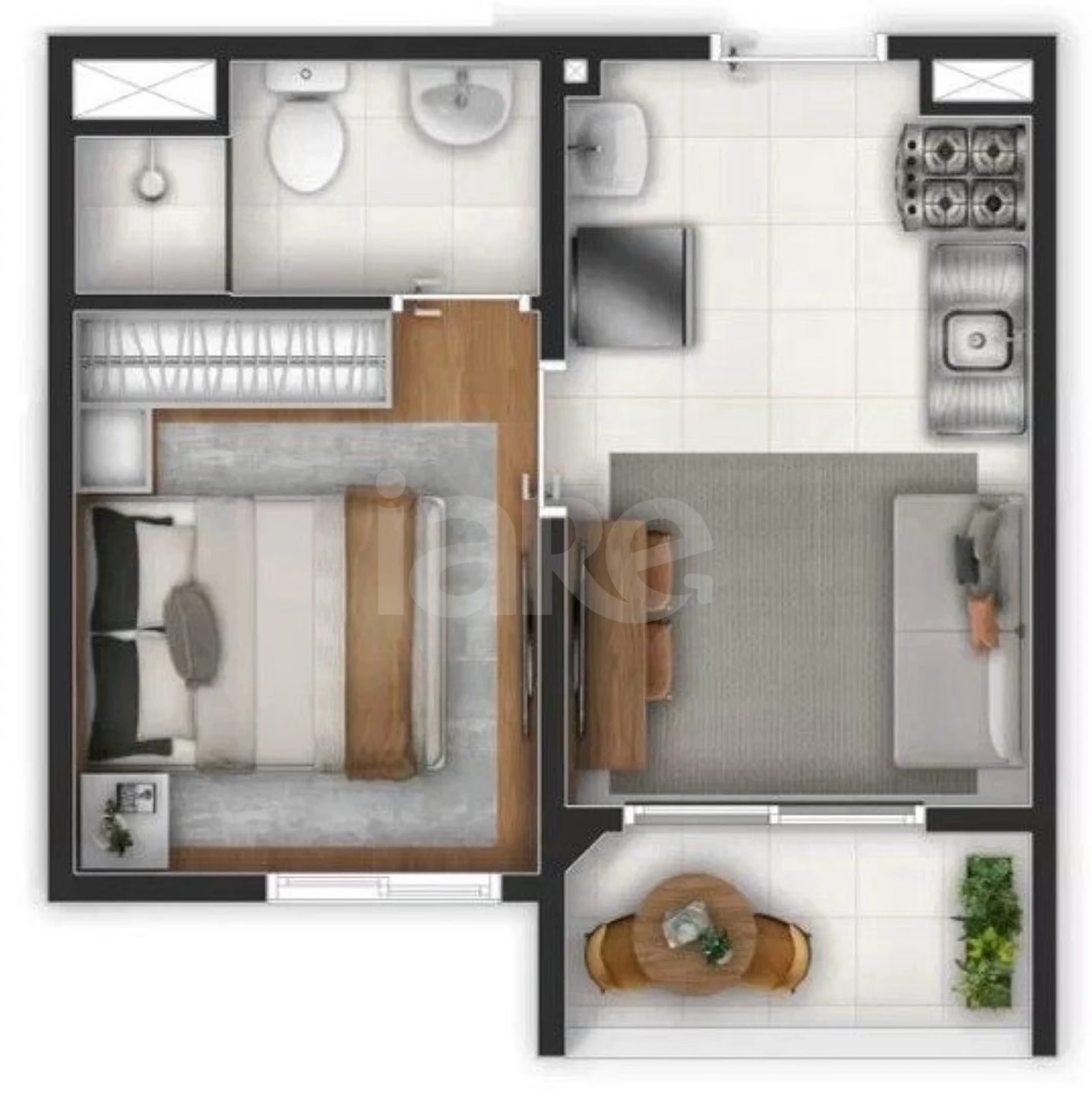 Planta — Apartamento 25 m²