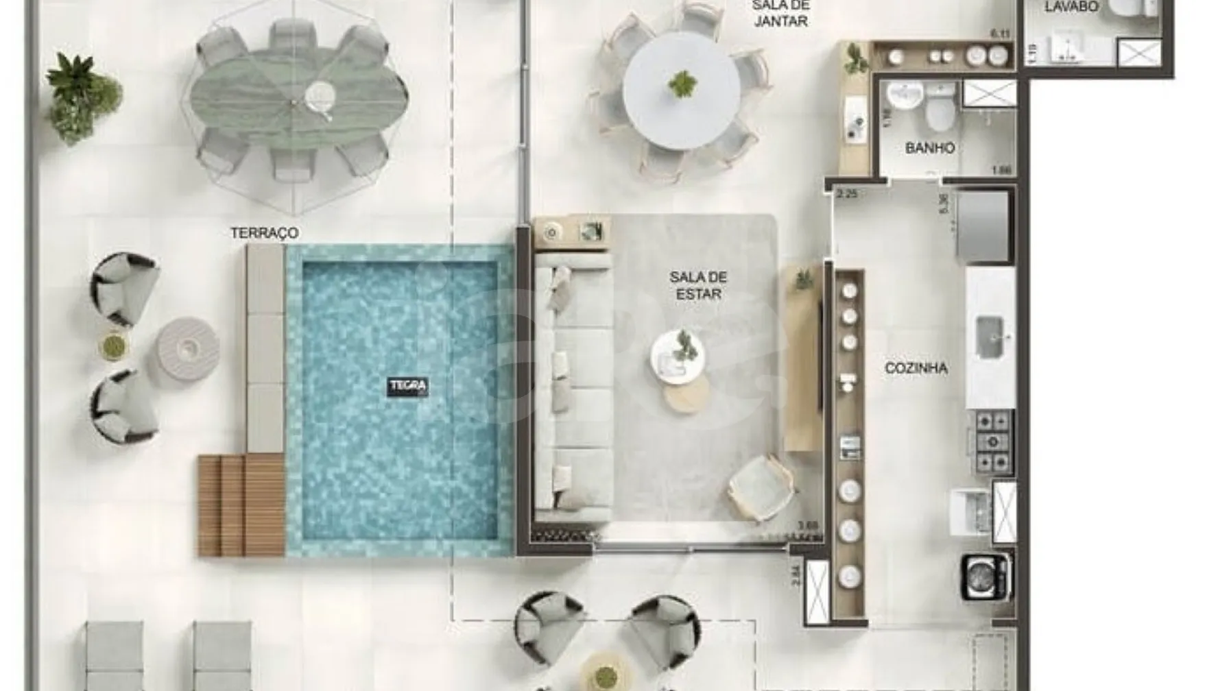 Planta — Cobertura Duplex 301 m²
