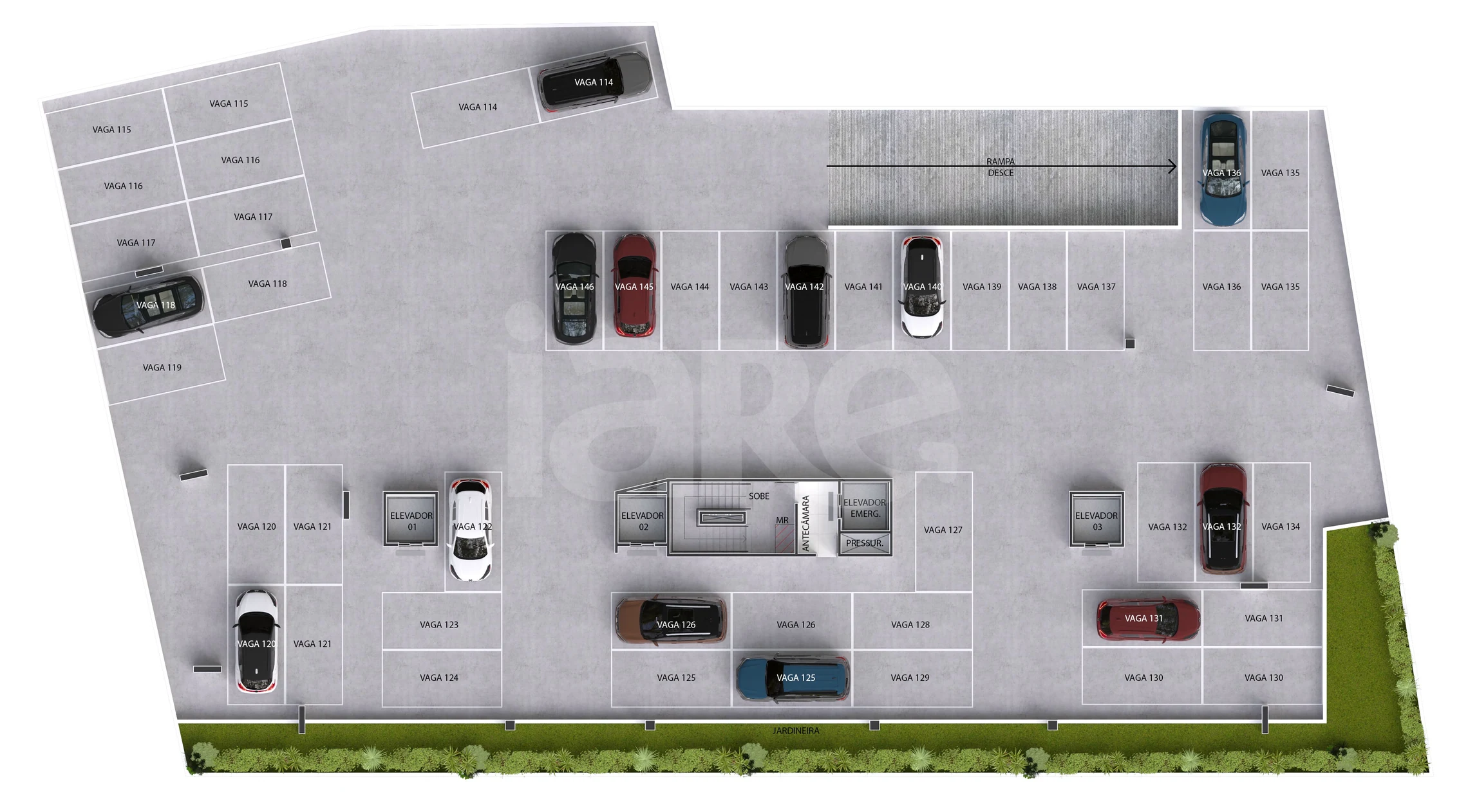 Planta — Pavimento garagem 3
