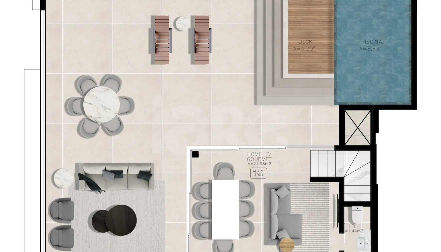 Planta — Cobertura Duplex 249,54 m²