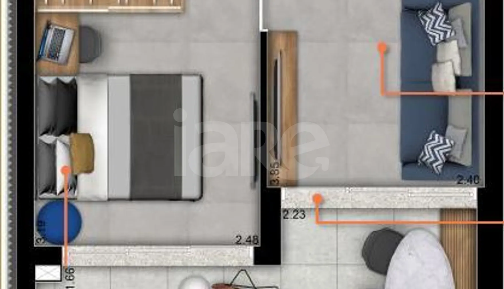 Planta — Apartamento 36 m²