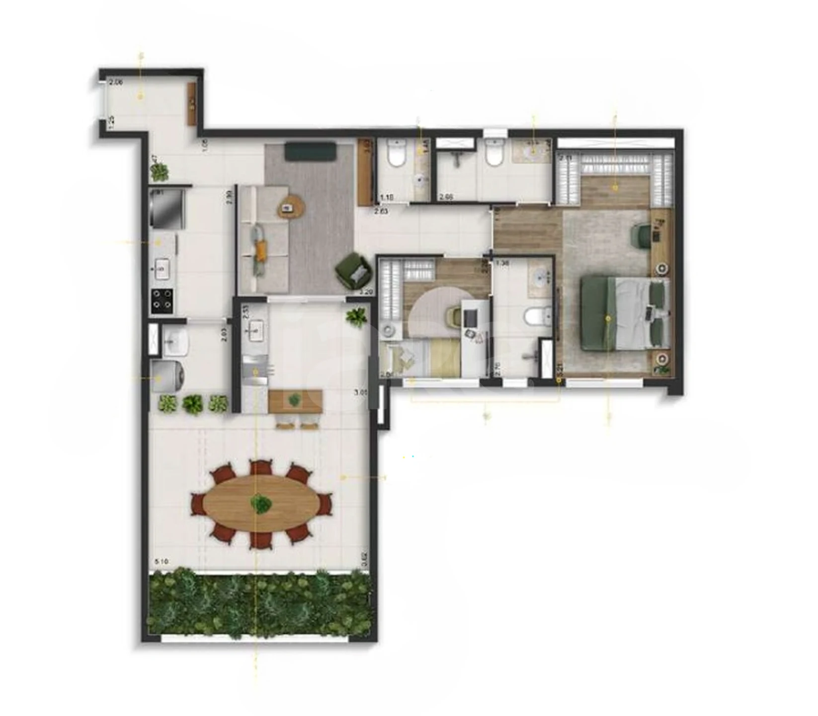 Planta — Garden 106,59 m²
