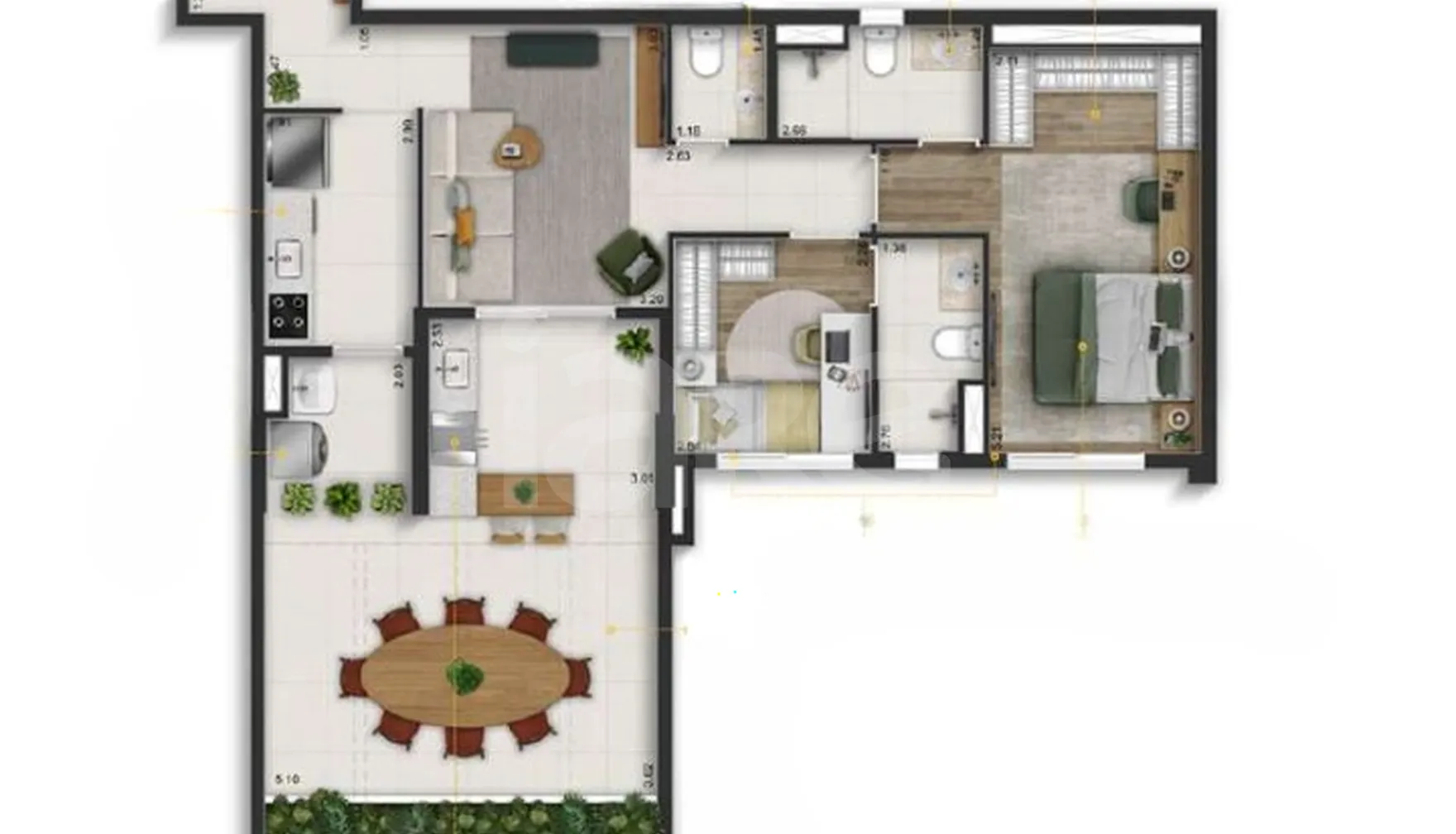 Planta — Garden 106,59 m²