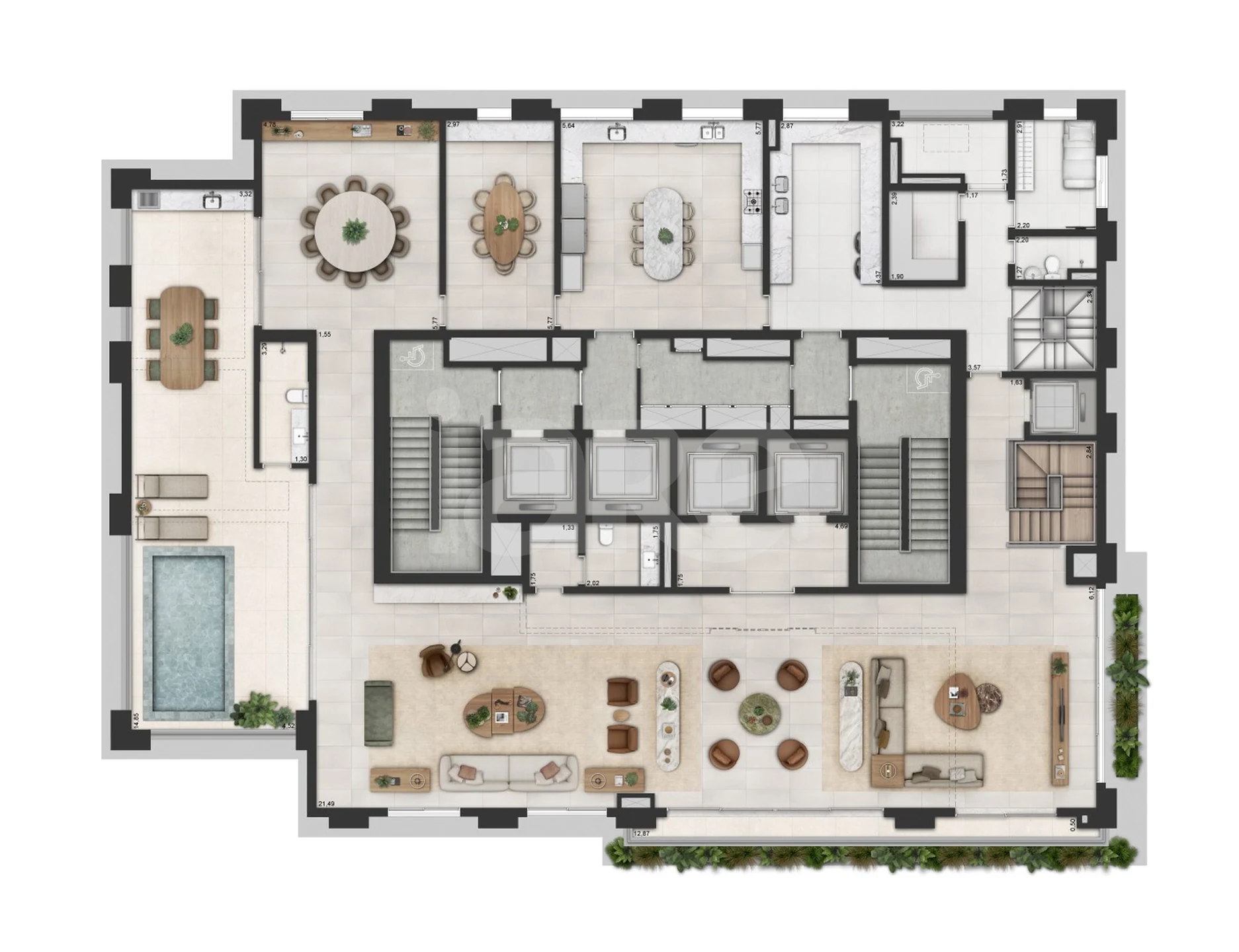 Planta — Cobertura Duplex 894,5 m²