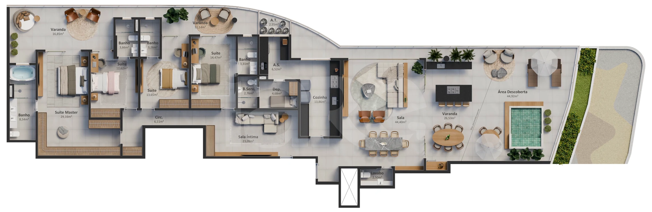 Planta — Apartamento 342,07 m²