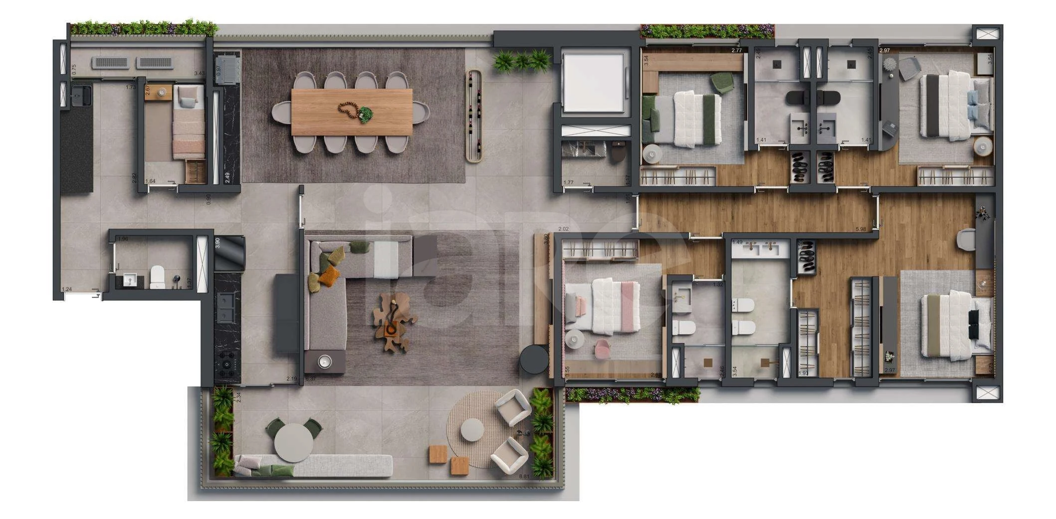 Planta — Apartamento 246,5 m²