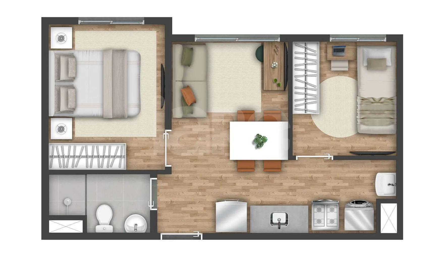Planta — Apartamento 31,99 m²