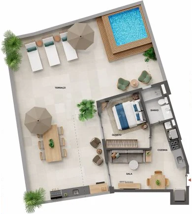 Planta — Garden 110,3 m²