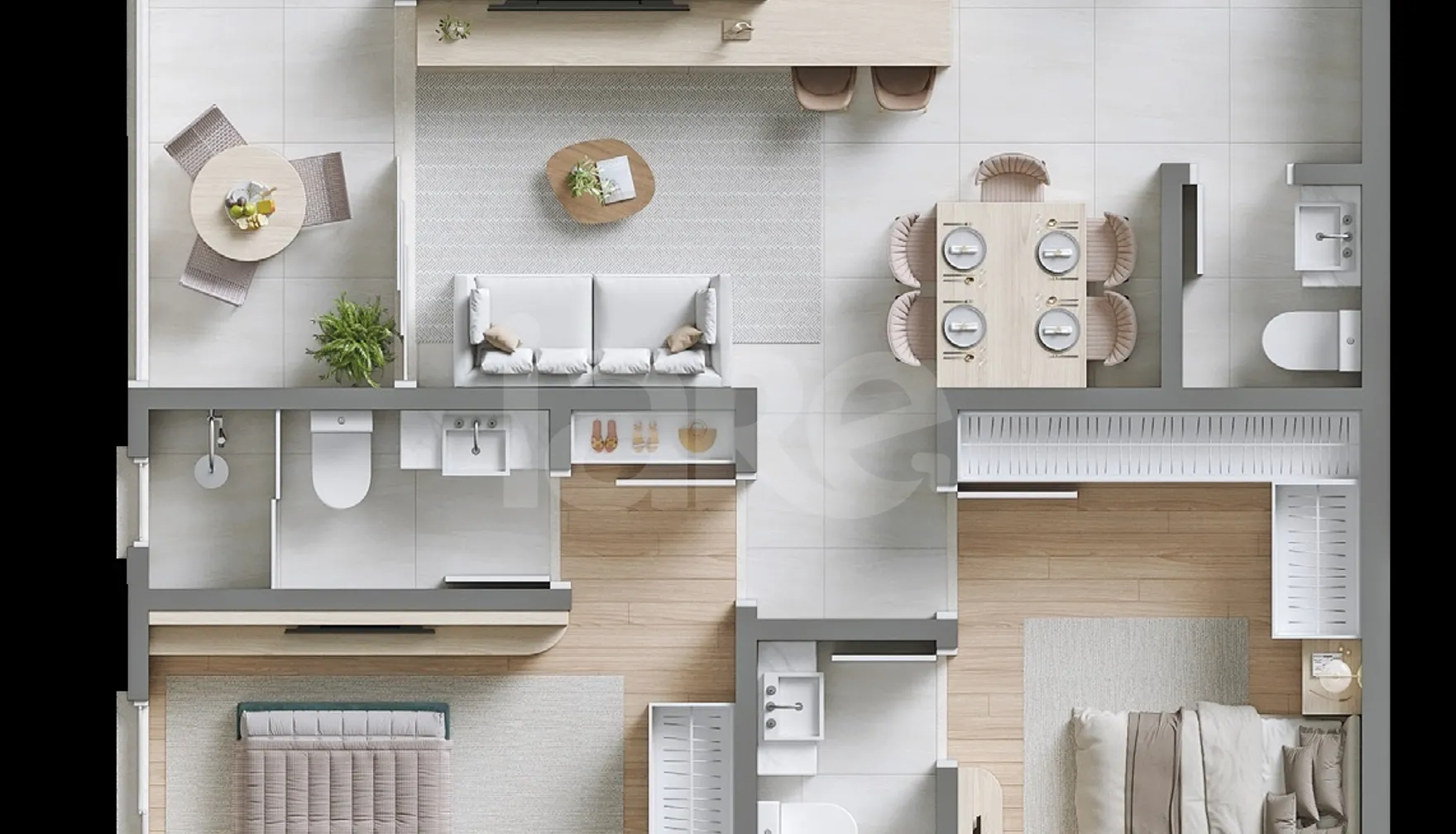 Planta — Apartamento 76,72 m²