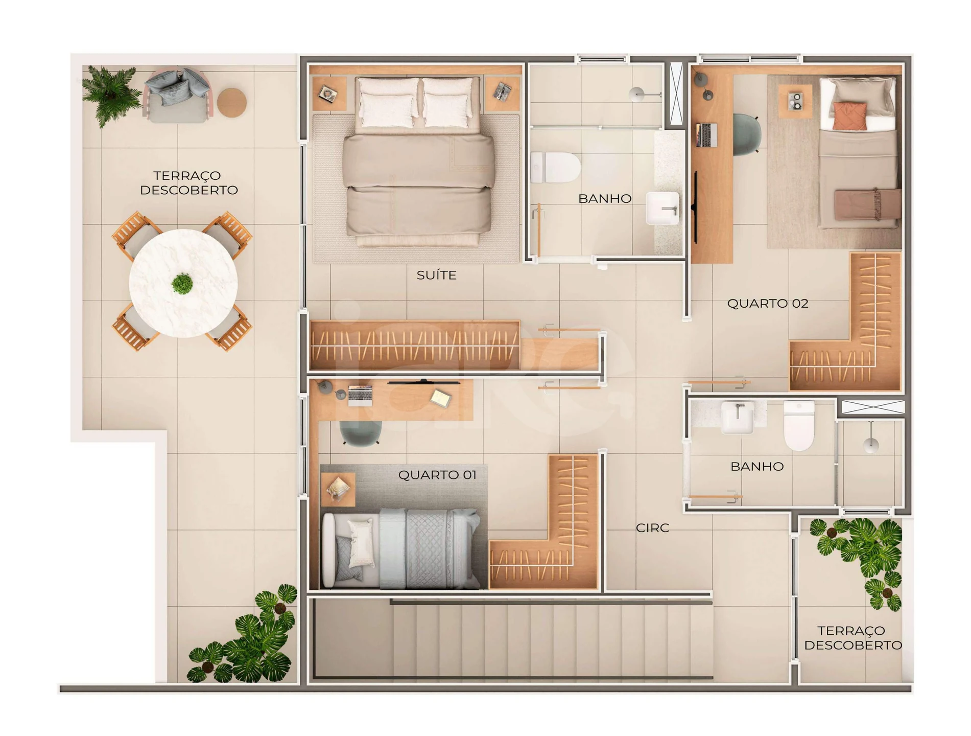 Planta — Cobertura Duplex 155,59 m²