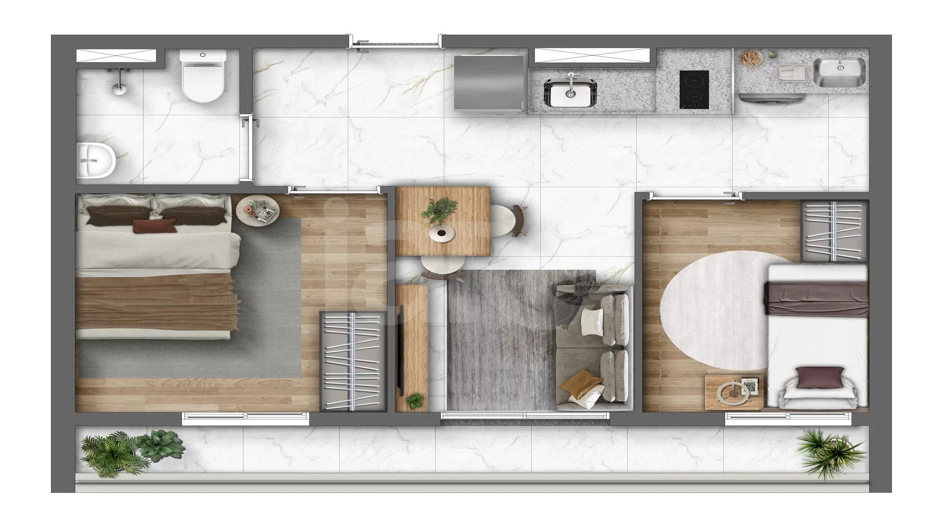 Planta — Apartamento 45,27 m²