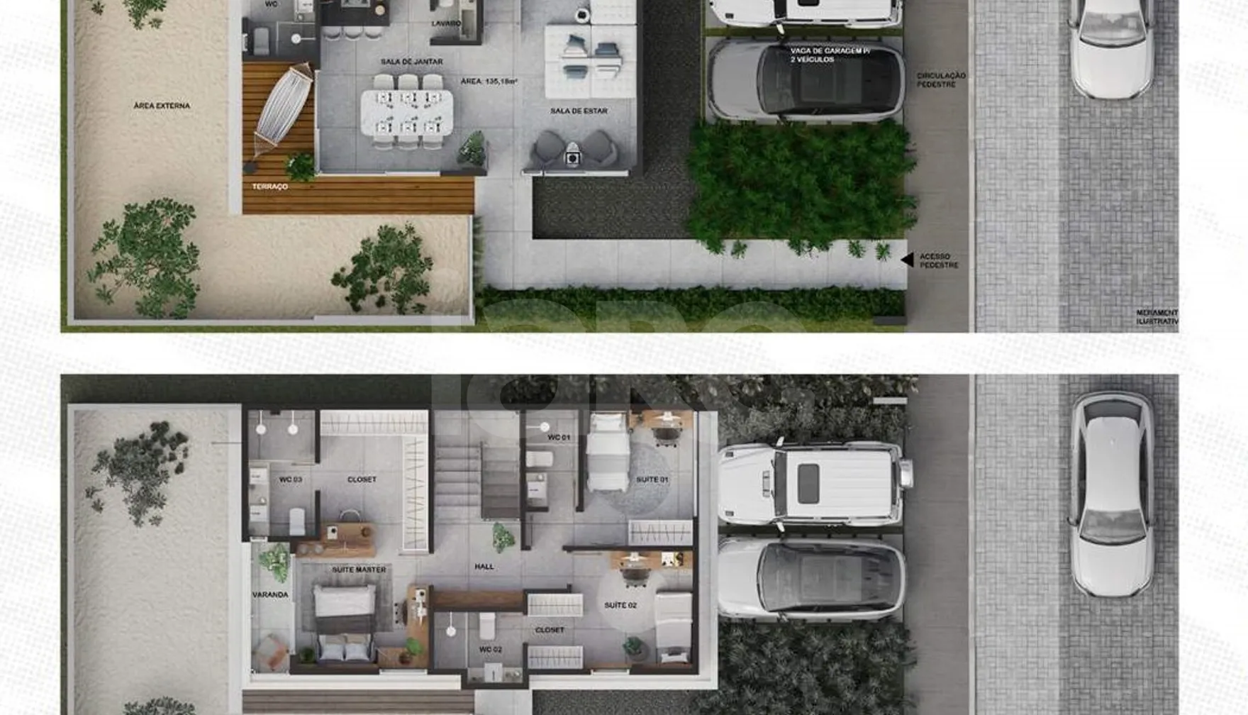 Planta — Casa em Condomínio 135 m²