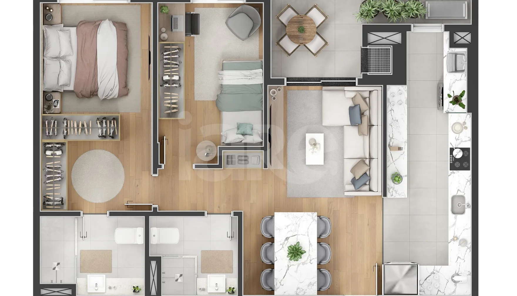 Planta — Apartamento 67,22 m²
