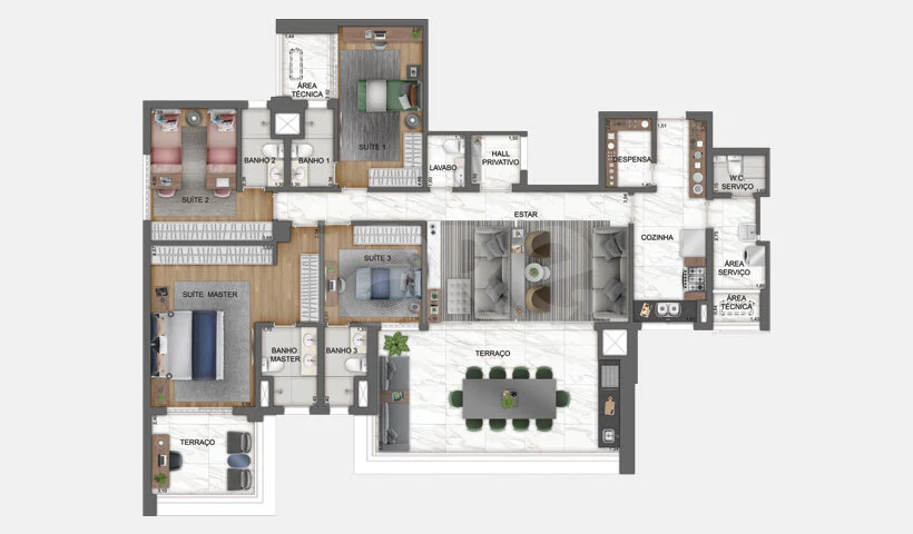 Planta — Apartamento 185,11 m²