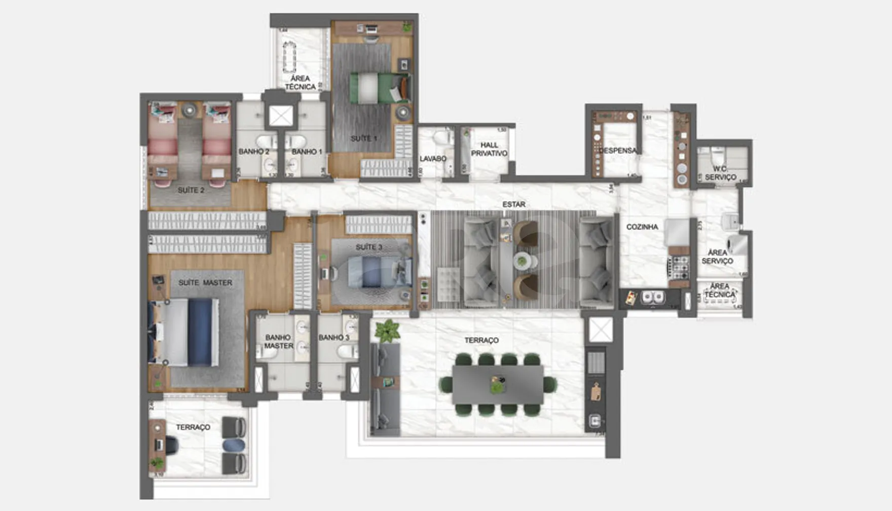 Planta — Apartamento 185,11 m²