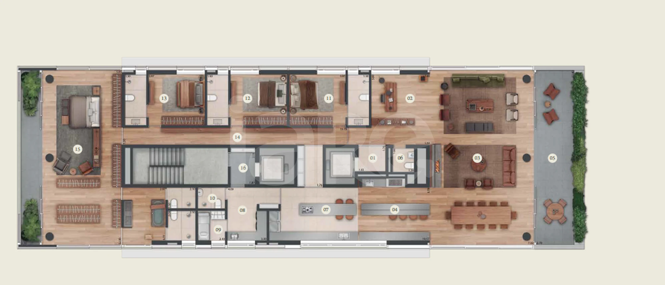 Planta — Apartamento 484,03 m²