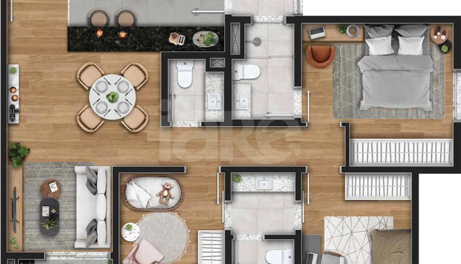 Planta — Apartamento 79,2 m²