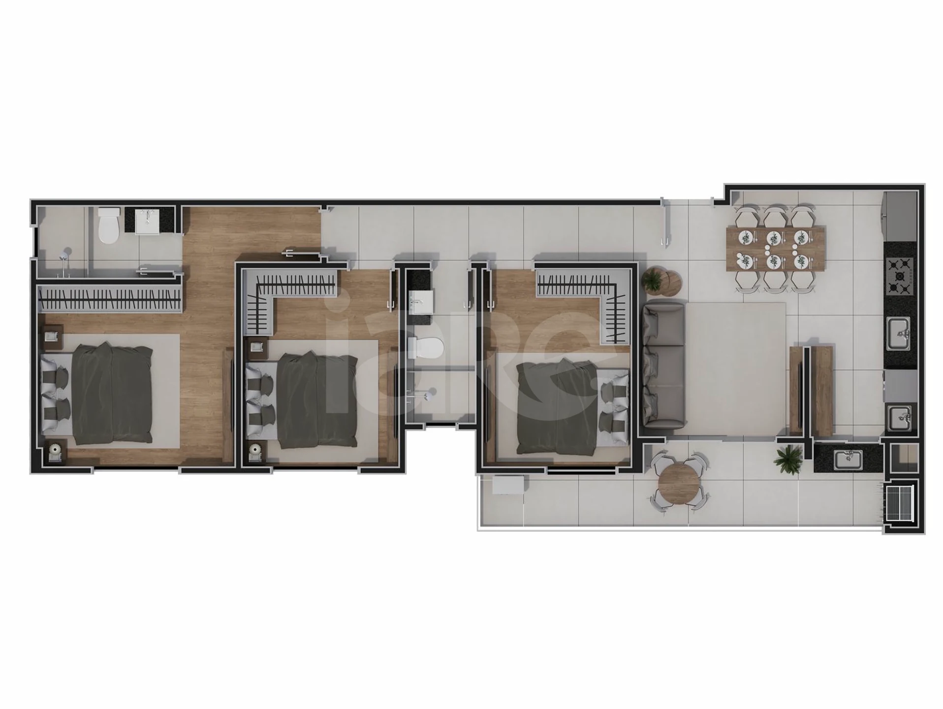Planta — Apartamento 89,95 m²