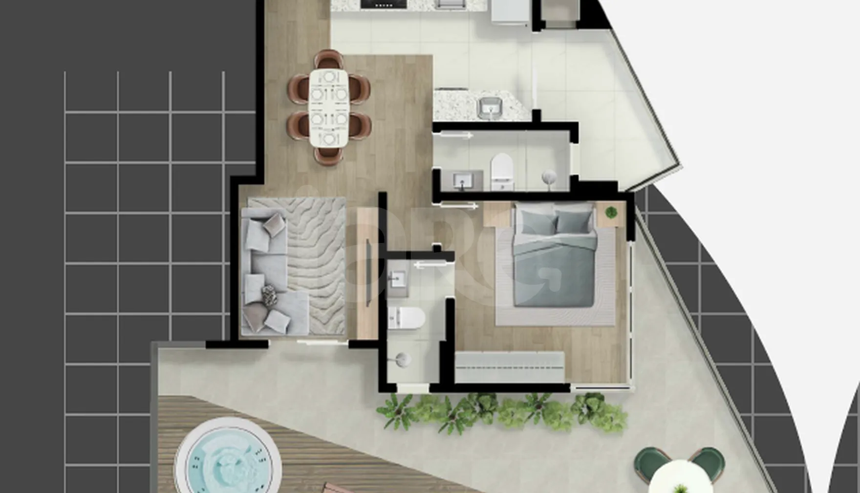Planta — Garden 121,04 m²
