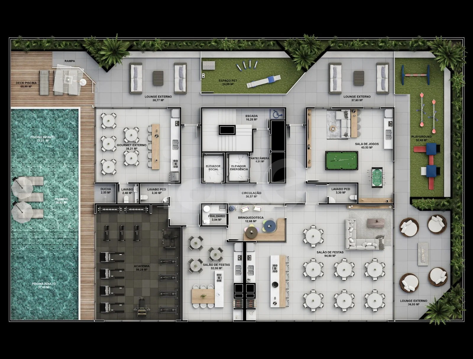 Planta — Pavimento lazer