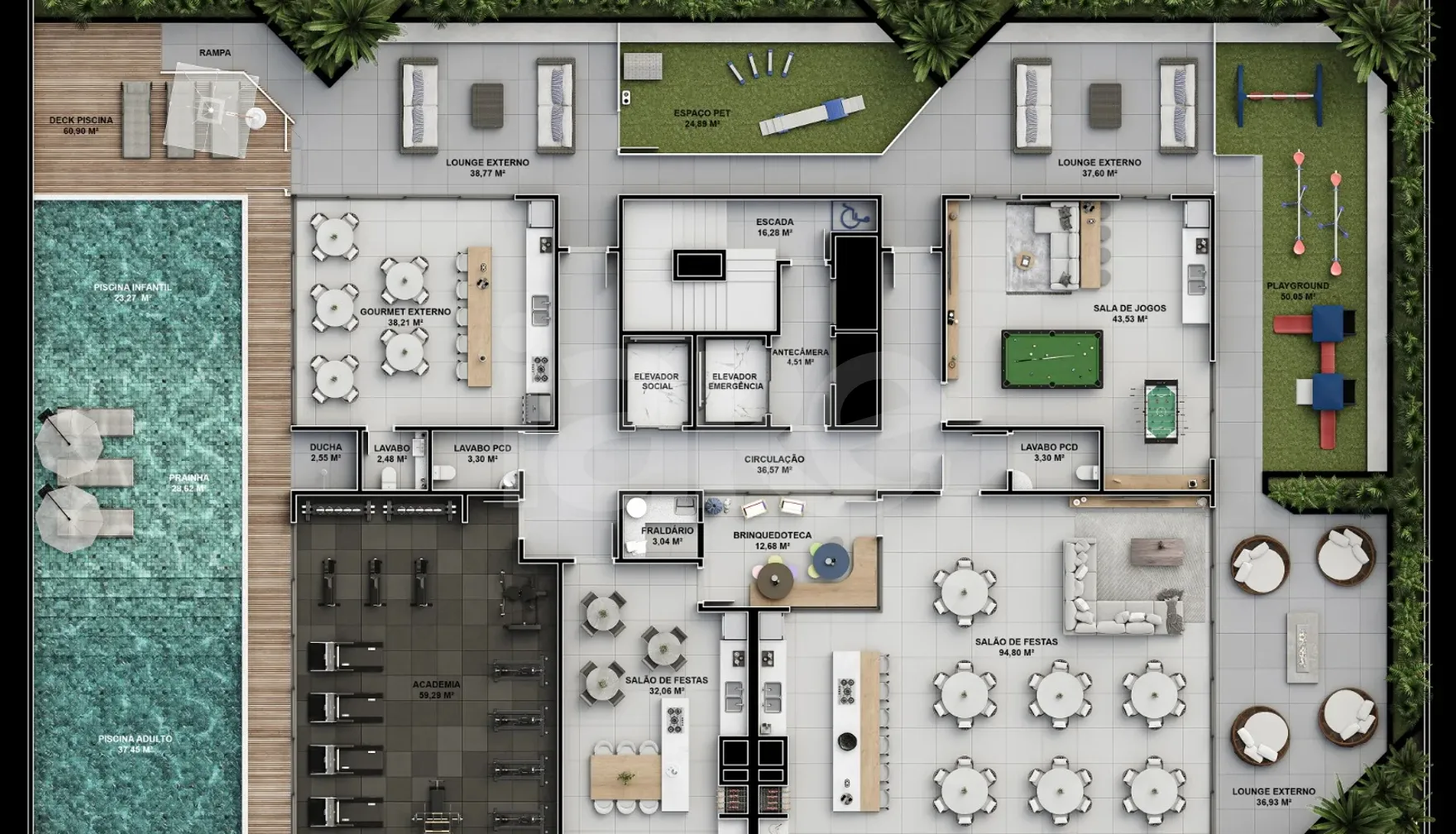 Planta — Pavimento lazer