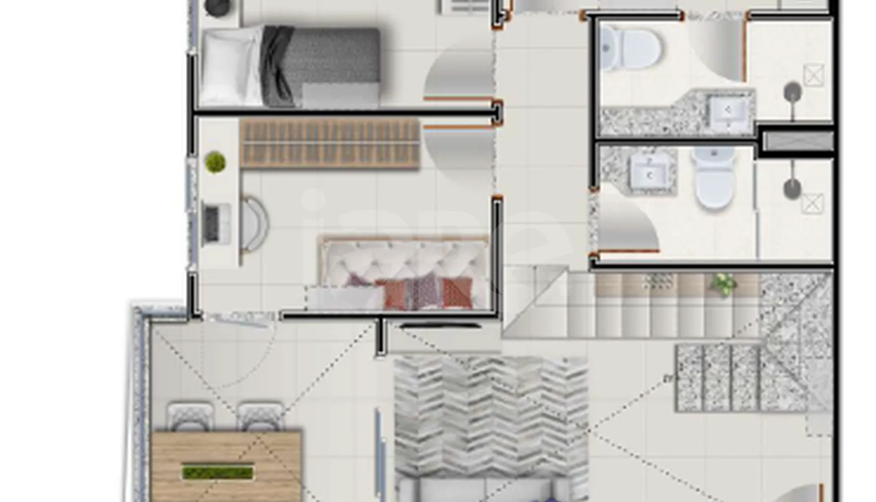 Planta — Cobertura Duplex 90,54 m²