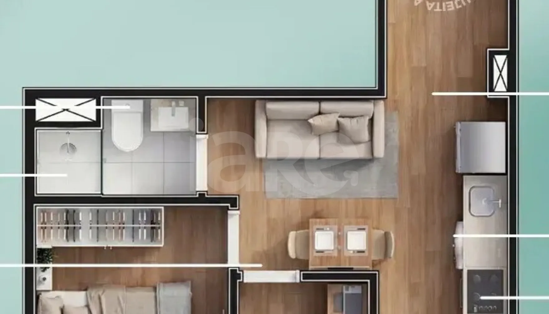 Planta — Apartamento 33 m²