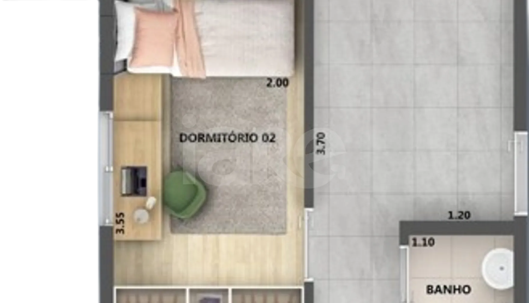 Planta — Apartamento 58,33 m²