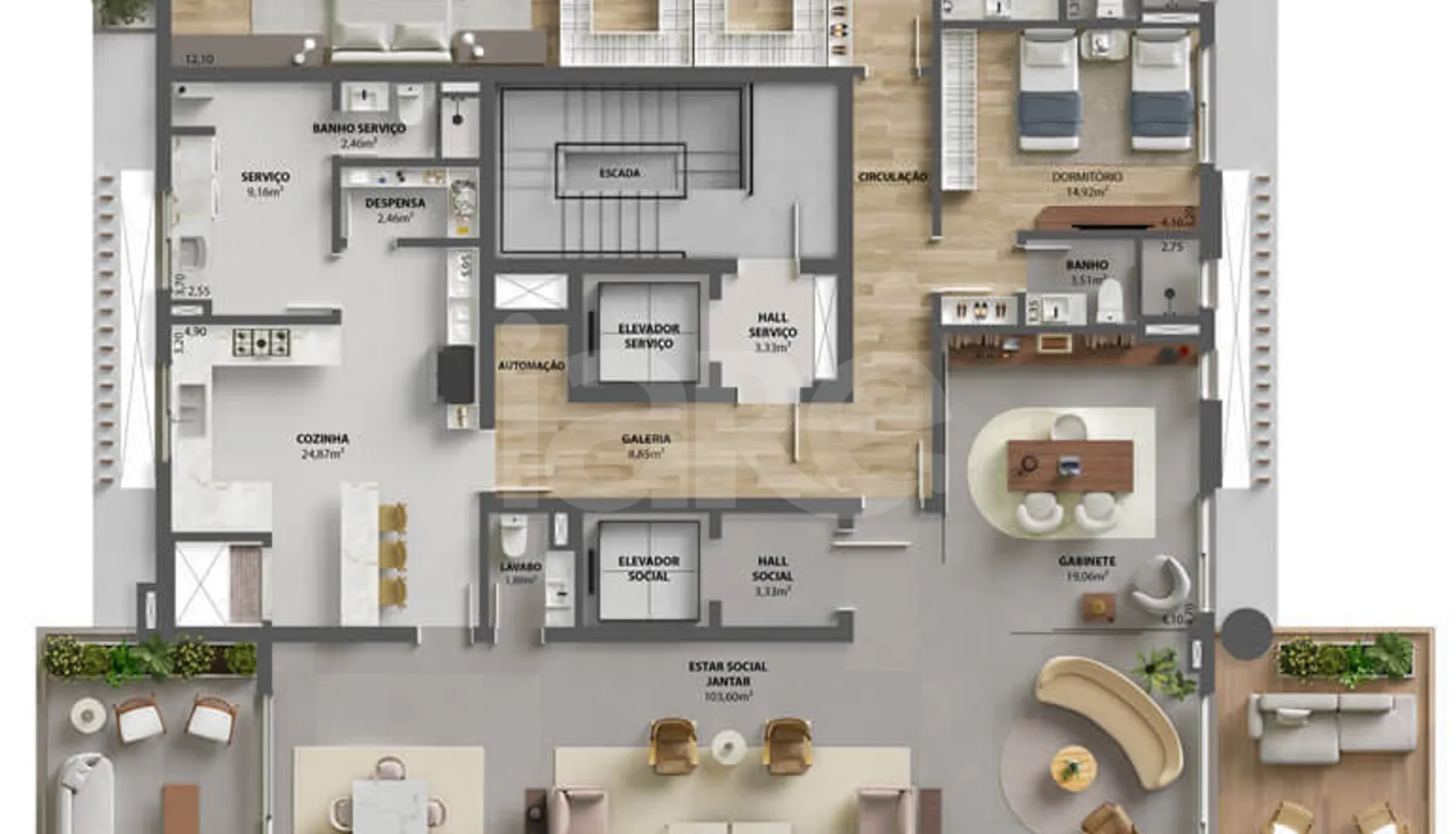 Planta — Apartamento 382,2 m²