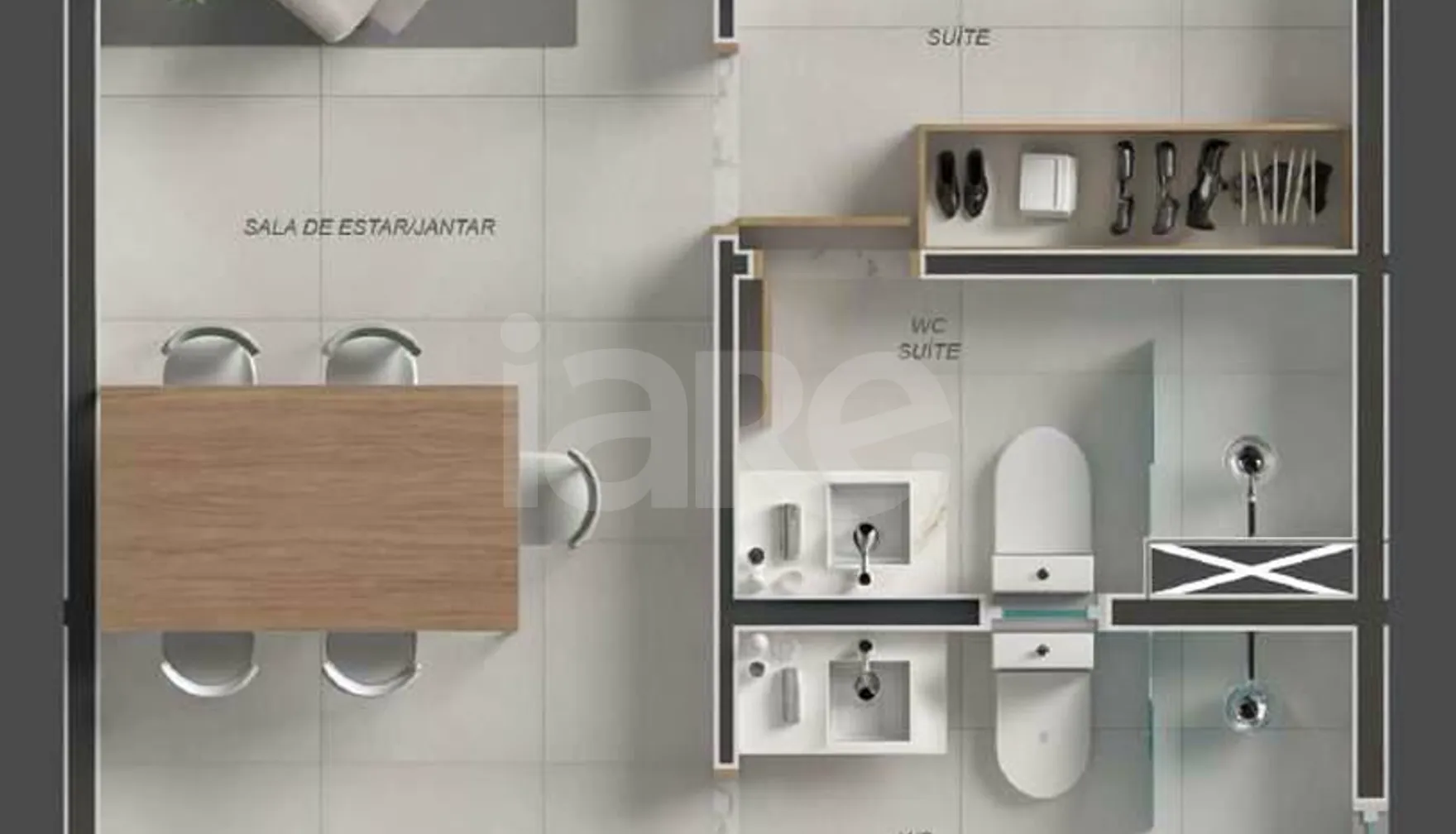 Planta — Apartamento 64,8 m²