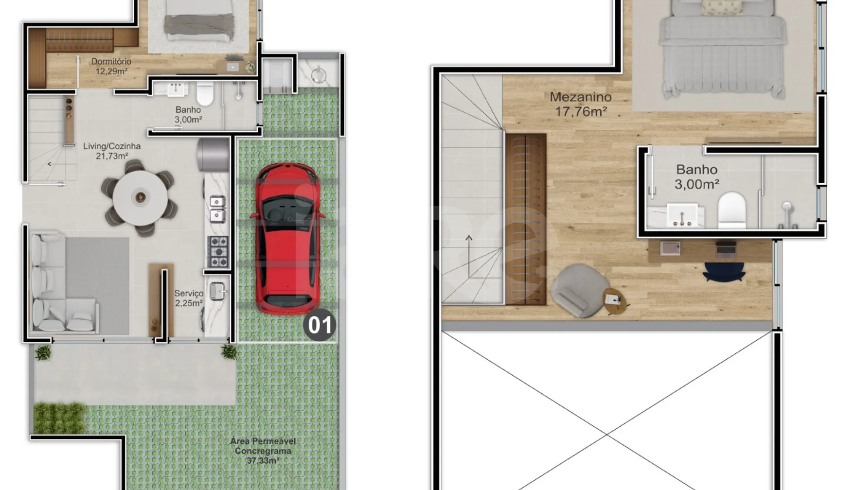 Planta — Garden 70,68 m²