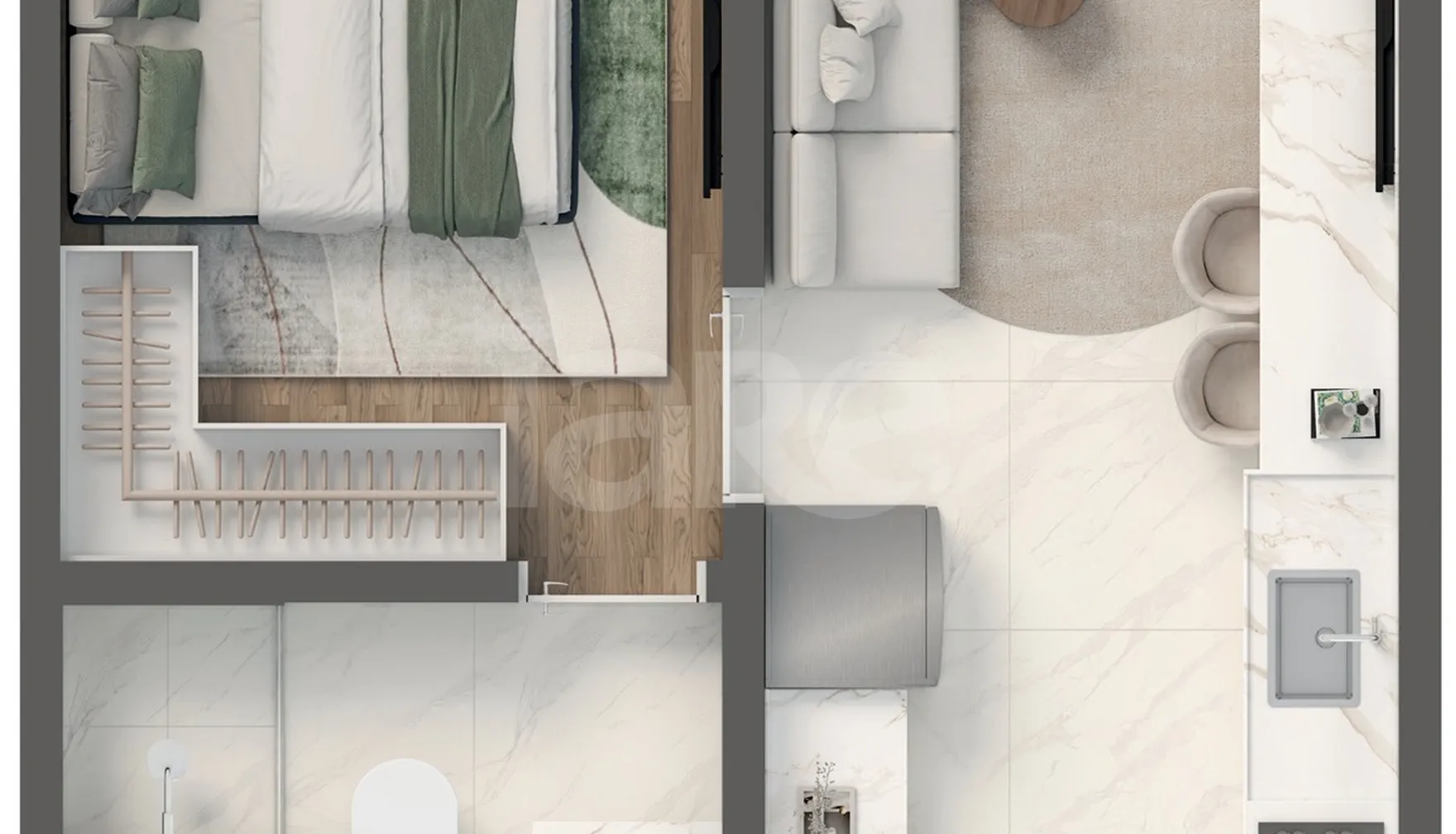 Planta — Apartamento 24,49 m²