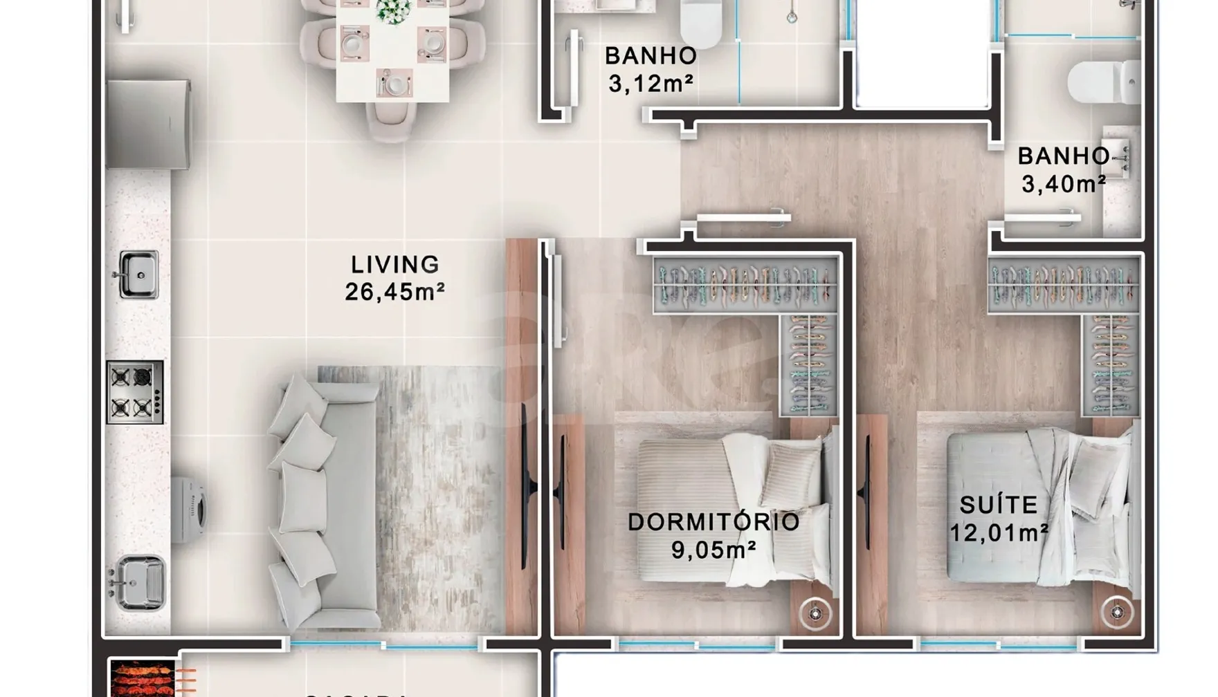 Planta — Garden 75,23 m²