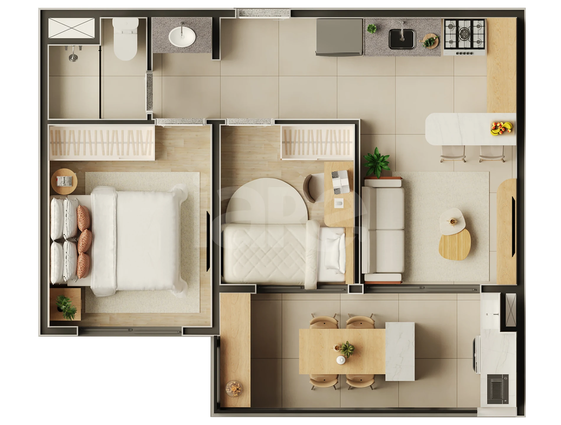Planta — Apartamento 46,46 m²