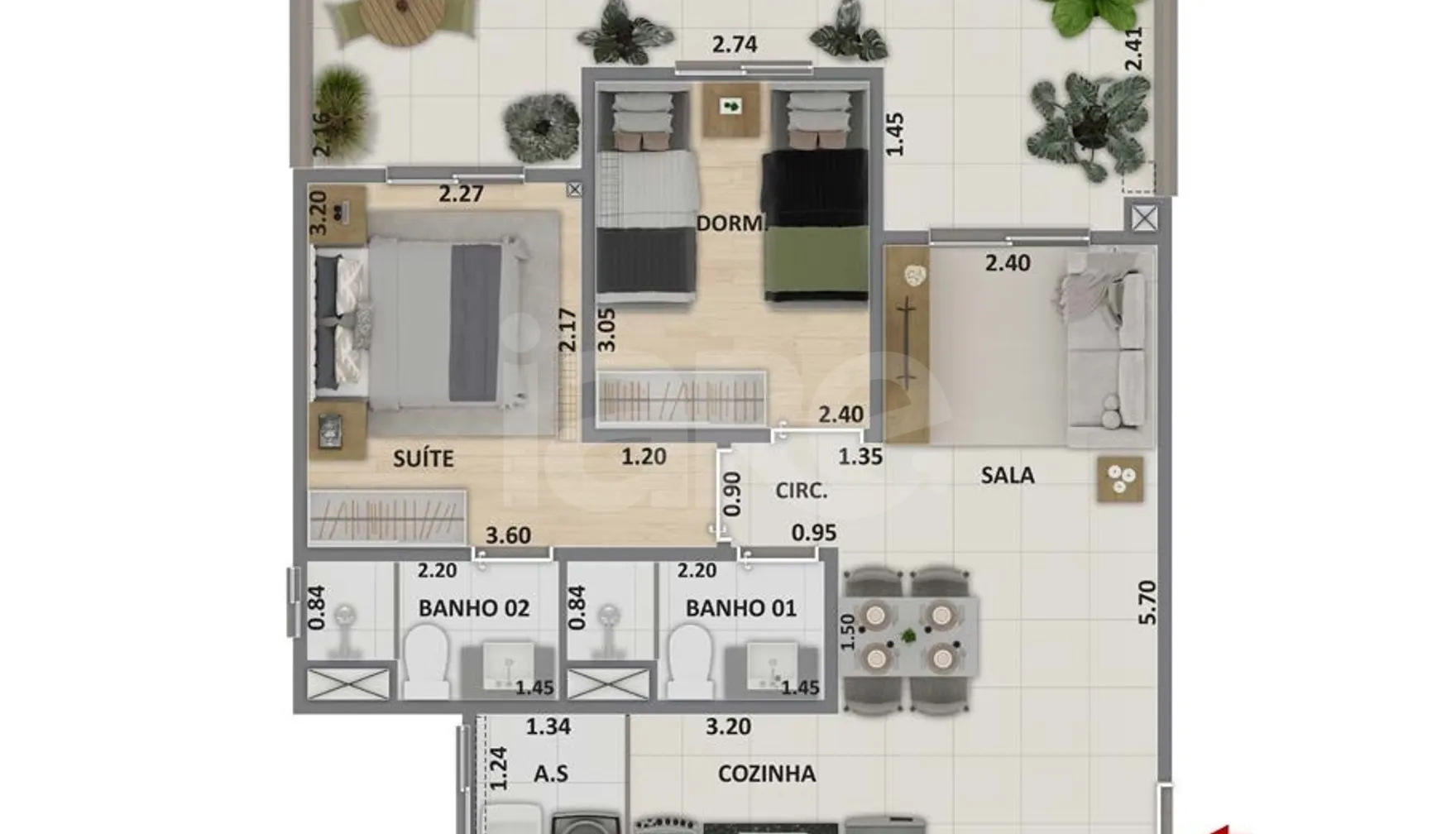 Planta — Garden 64,65 m²