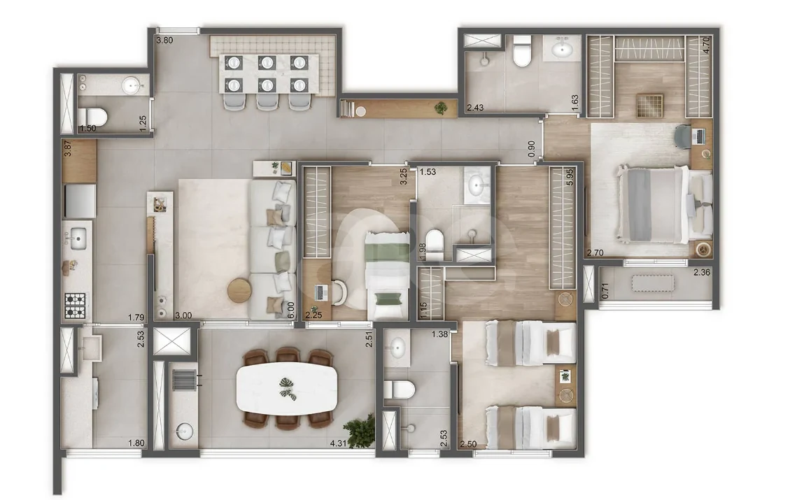 Planta — Apartamento 109,52 m²