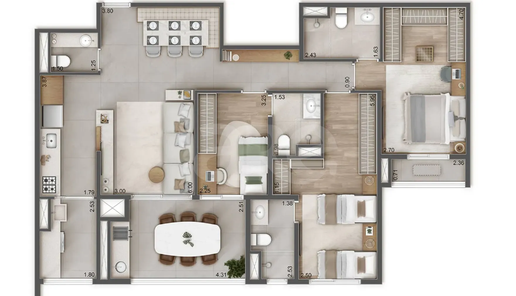 Planta — Apartamento 109,52 m²