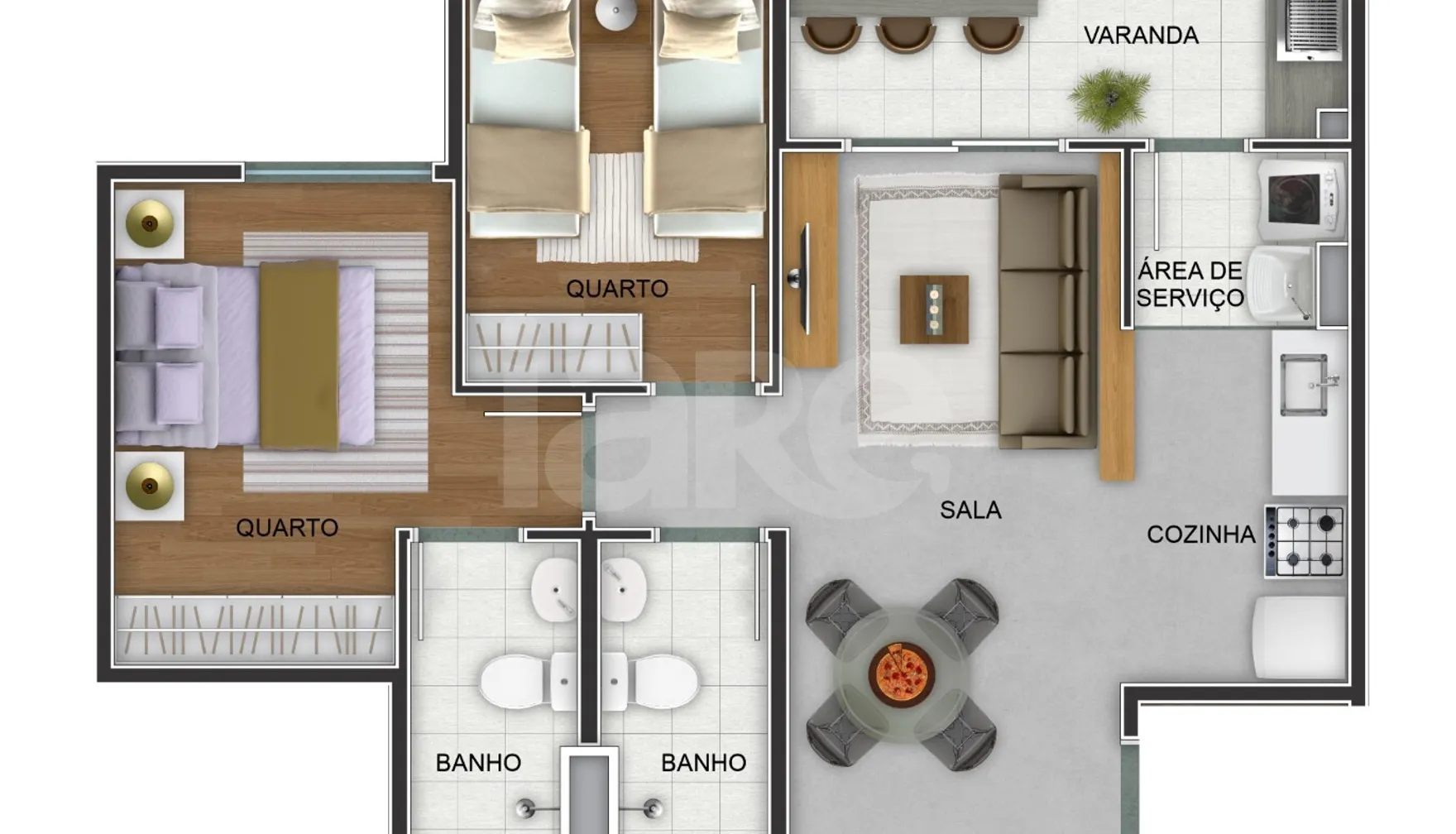 Planta — Apartamento 52,89 m²