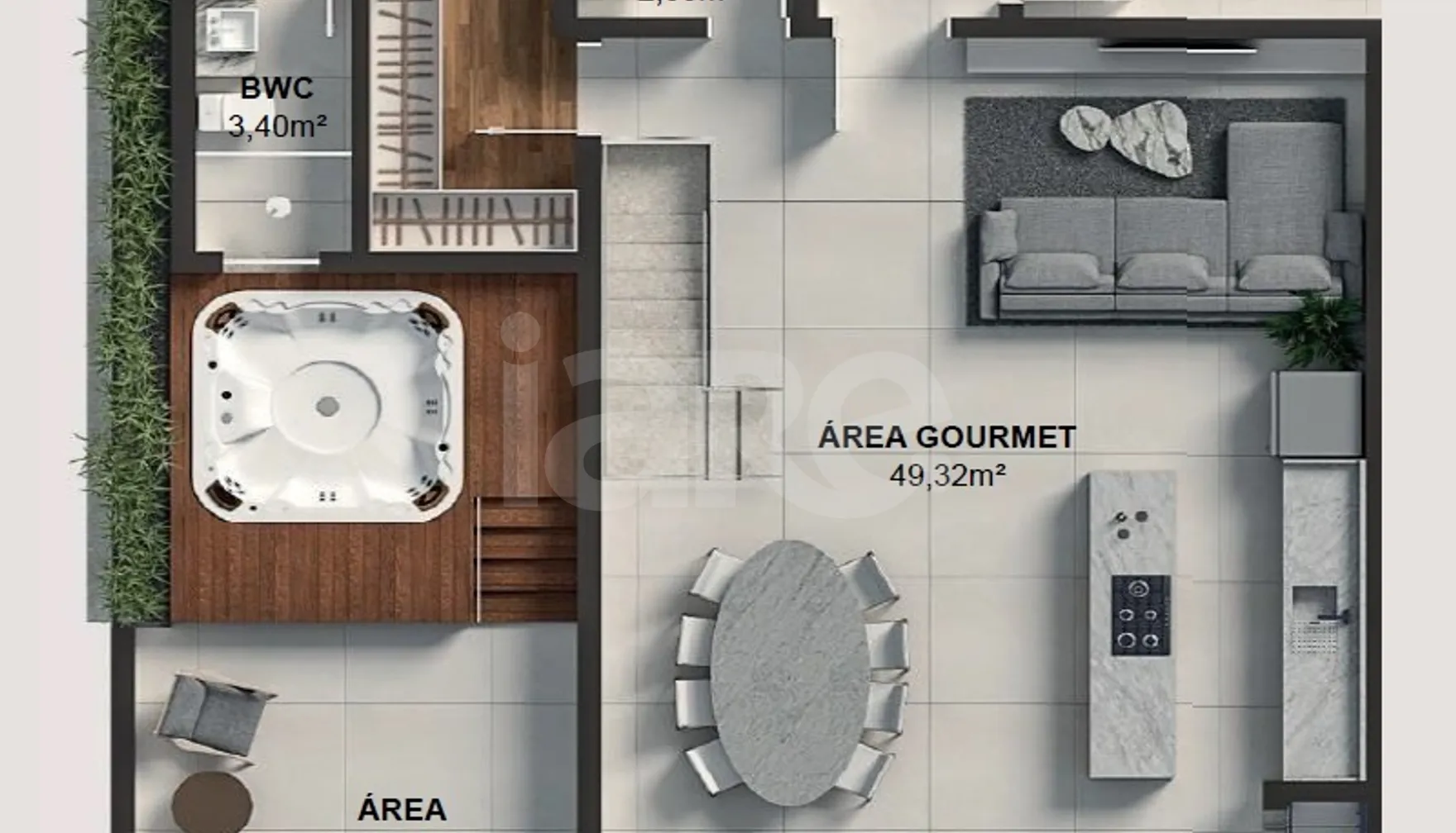 Planta — Cobertura Duplex 261 m²