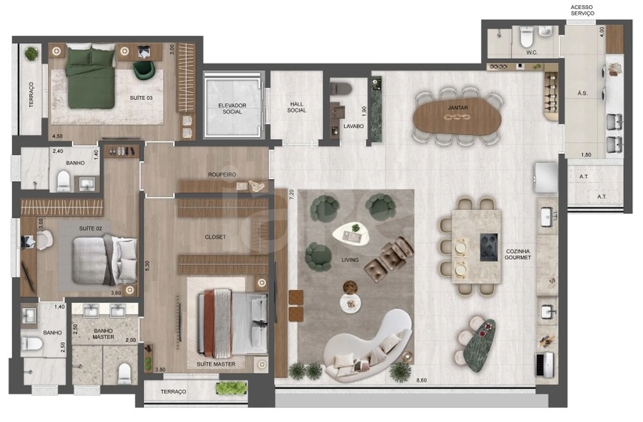 Planta — Apartamento 185,1 m²