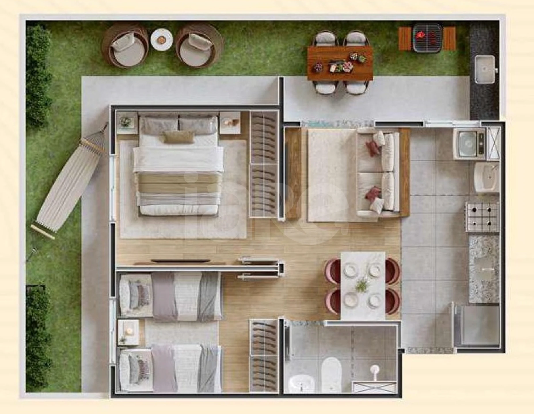 Planta — Garden 58,13 m²