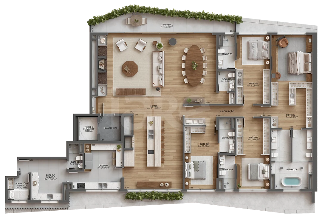 Planta — Apartamento 347,99 m²