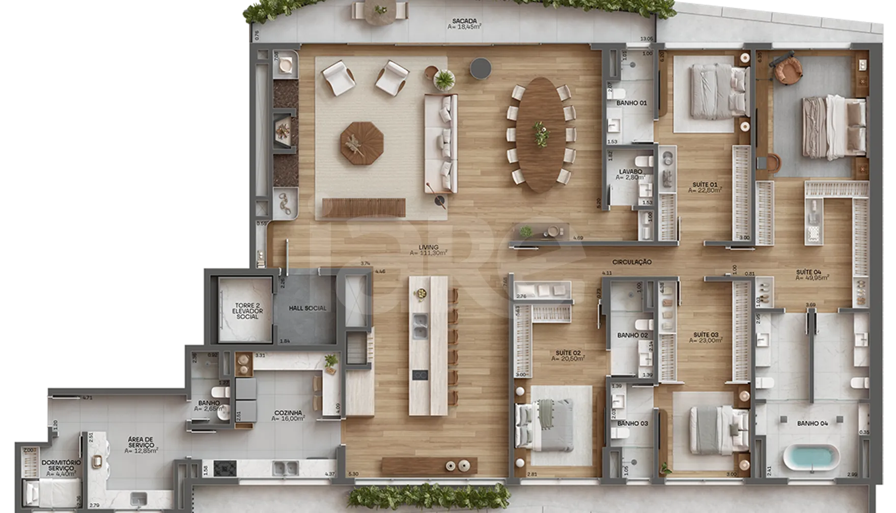 Planta — Apartamento 347,99 m²