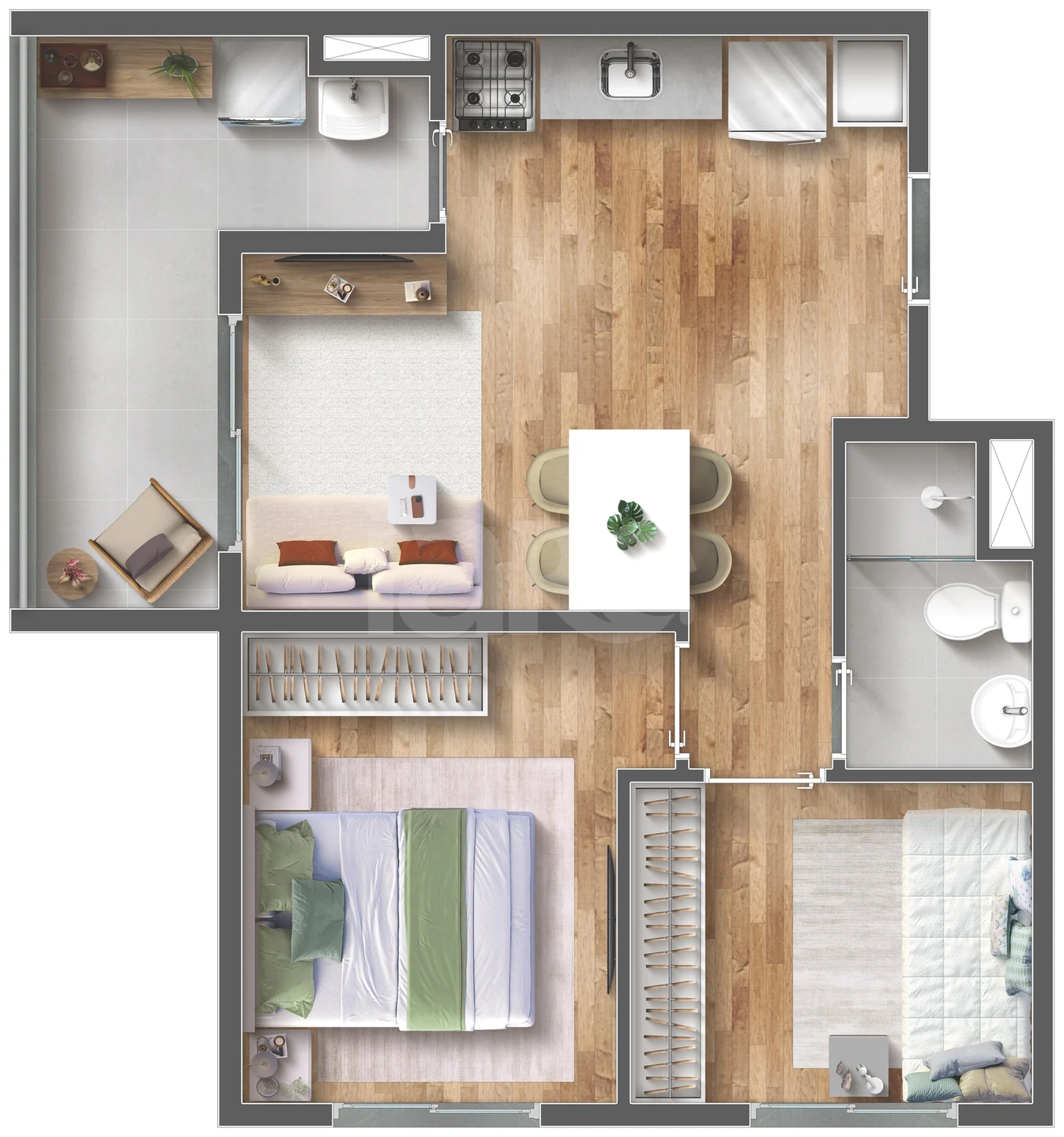 Planta — Apartamento 44,15 m²