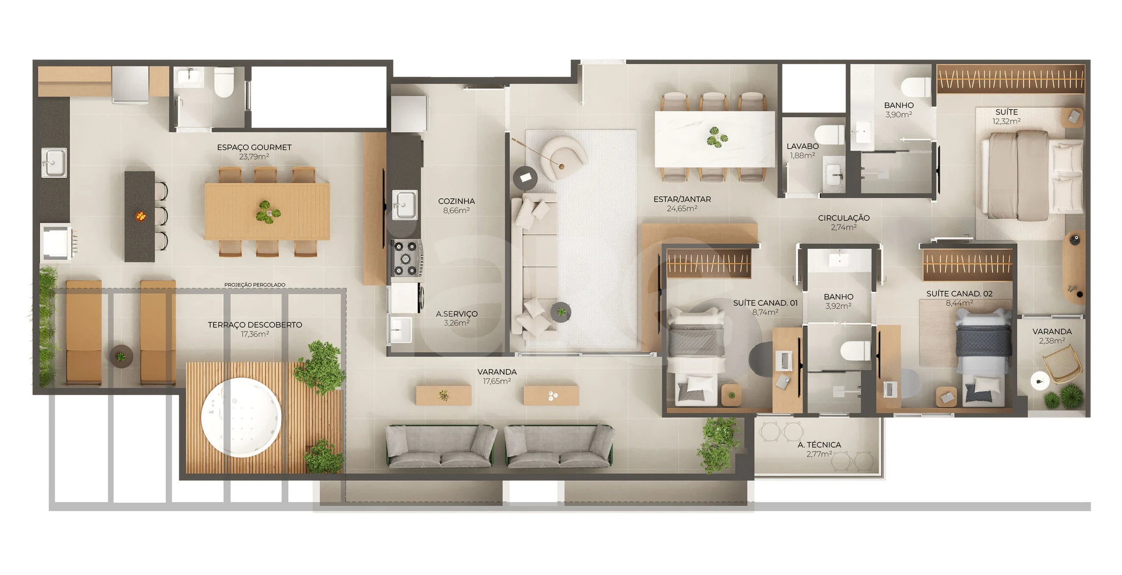 Planta — Cobertura Horizontal 156,61 m²