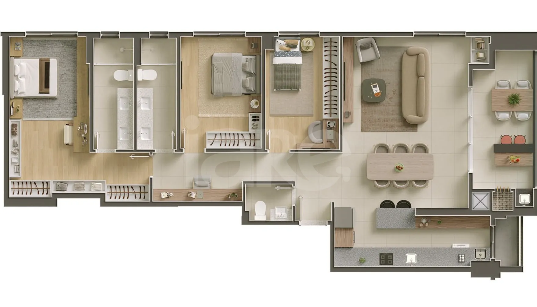 Planta — Apartamento 135,55 m²