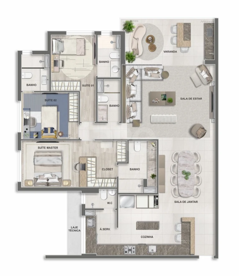 Planta — Cobertura Horizontal 154,61 m²