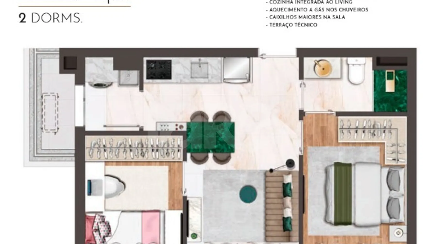 Planta — Apartamento 40,5 m²