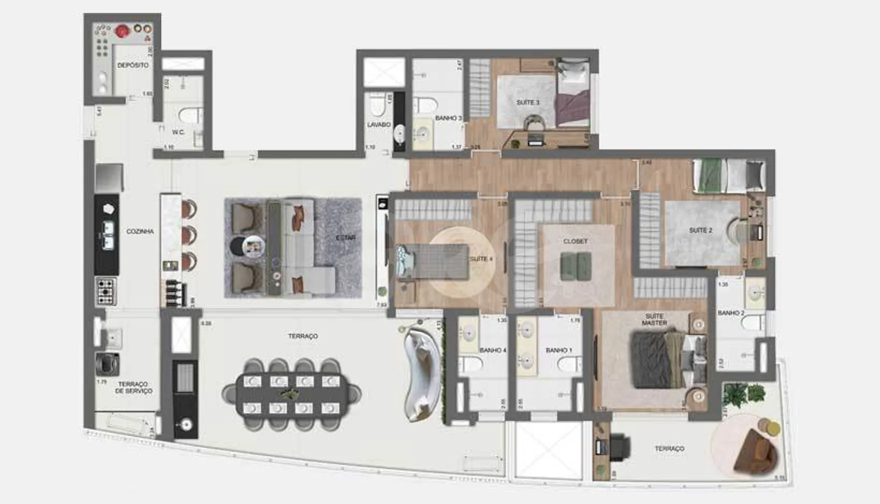 Planta — Apartamento 157 m²