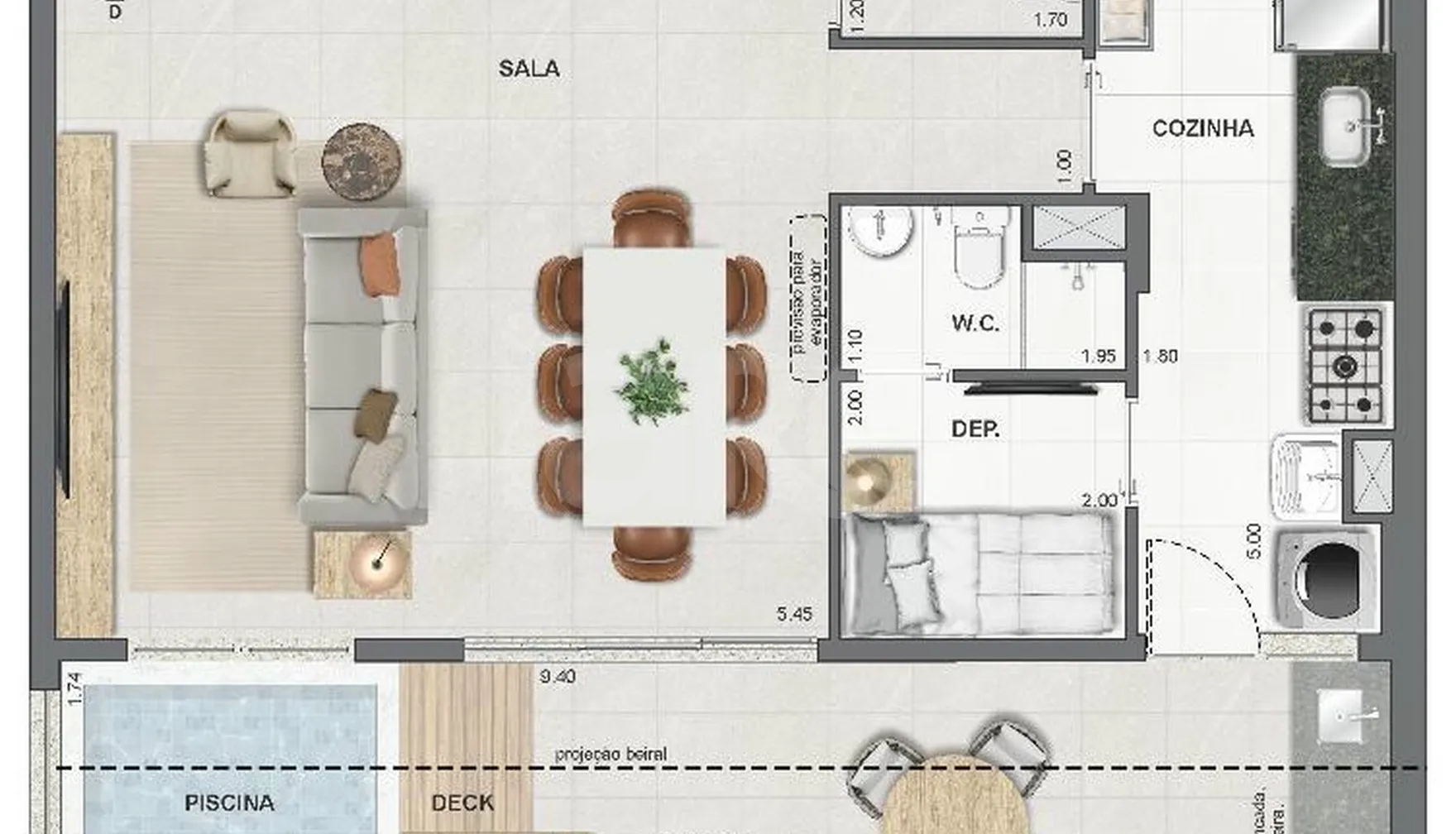 Planta — Apartamento 131,85 m²